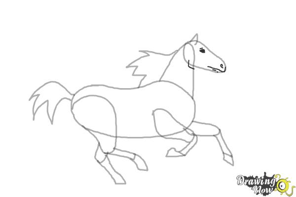 How to Draw a Horse Running | DrawingNow
