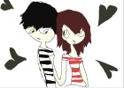 how to draw emo couple