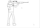 i draw a man holding a sniper rifle