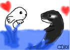 A Baby Seal And a Baby Killer Whale