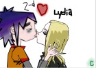 how to draw 2-d and lydia kissing!
