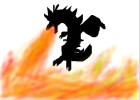 how to draw a black dragon with fire.