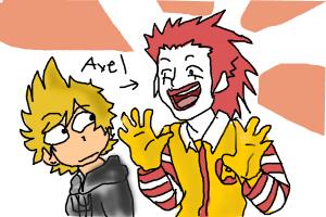 Axel KH and hes Ronald McDonals cosplay