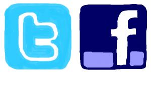 Facebook and twitter logo