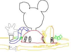 How to draw a Mickey Mouse clubhouse