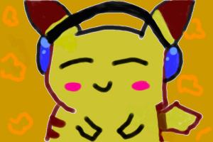 pikachu listing to music