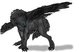 Winged Wolf (black)