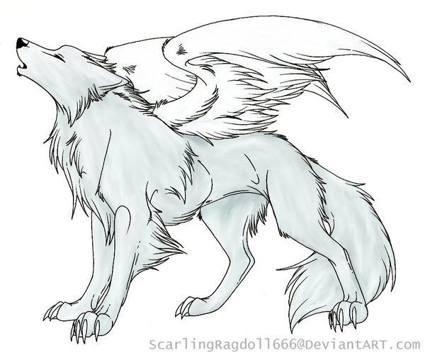 Winged_wolf__FREE_line_art__by_TheWolfPack - picture by cool4me262 ...