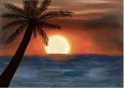 How to Draw a Sunset At Beach - DrawingNow