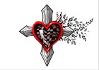 How to Draw Tribal Cross With a Heart
