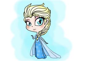 How to Draw a Chibi Elsa from Frozen