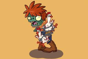 How to Draw a Chicken Wrangler Zombie from Plants Vs. Zombies 2