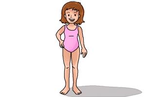 simple girl drawing whole body