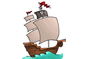 How to Draw a Pirate Ship For Kids