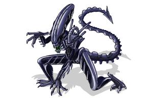 Simple Alien Xenomorph Drawing