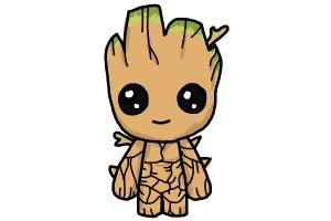 How to Draw Baby Groot from Guardians of the Galaxy