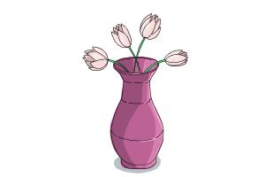 How to Draw Flowers In a Vase