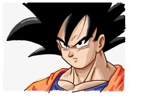 Goku Drawing from Dragon ball With Number 32 Easy for Beginners 