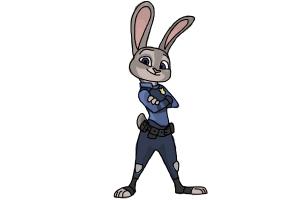 How to Draw Judy Hopps (The Bunny) From Zootopia