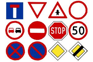 How to draw some common traffic signs