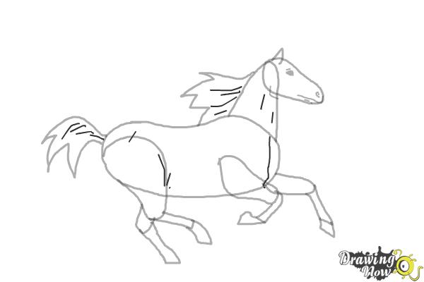 How to Draw a Horse Running - DrawingNow