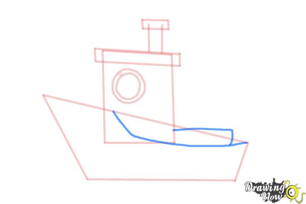 How to Draw a Fishing Boat - Step 7