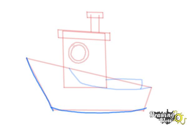 How to Draw a Fishing Boat - Step 8