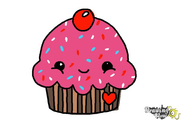 how to draw a cute cupcake step 8