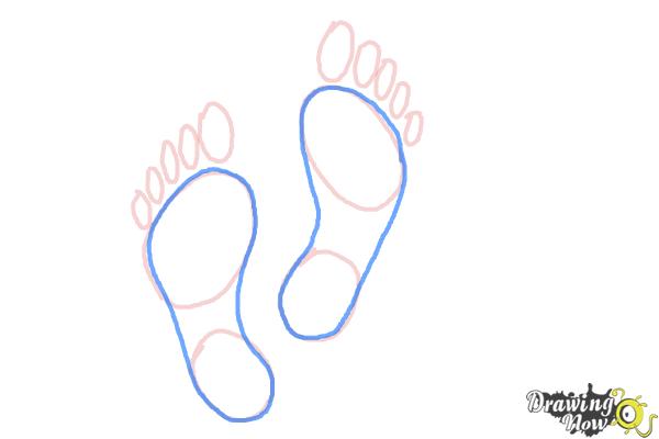 How to Draw Footprints - DrawingNow
