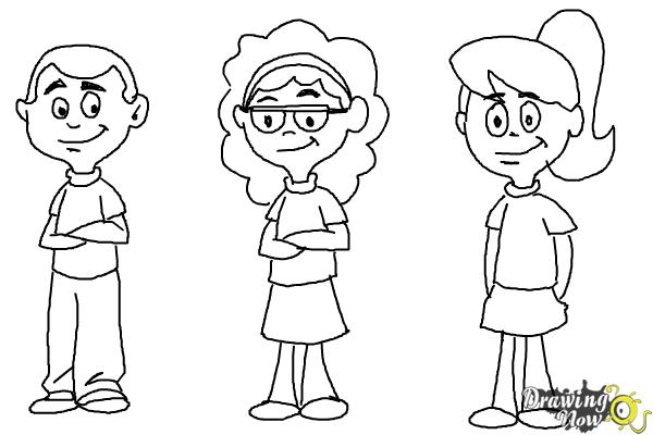 how to draw cartoon people for kids