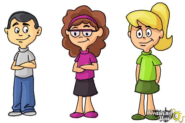 how to draw cartoon people for kids