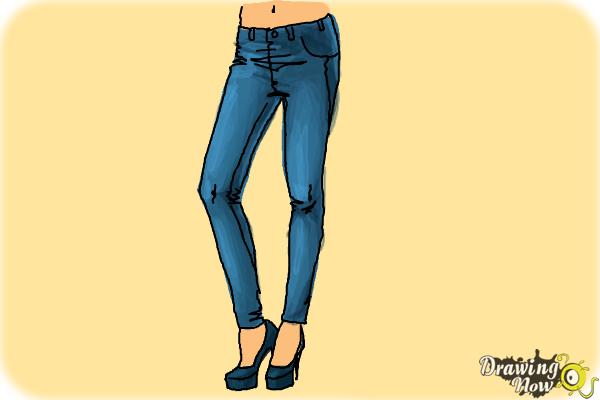 enorm samtidig frisk How to Draw Skinny Jeans - DrawingNow