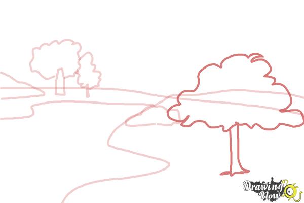 How To Draw Nature Scenery  Step By Step  Cool Drawing Idea