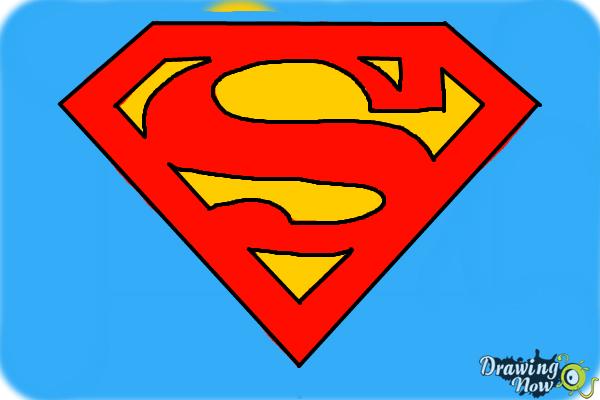 superman logo outline drawing - Clip Art Library