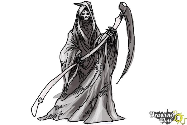 female human grim reaper drawing
