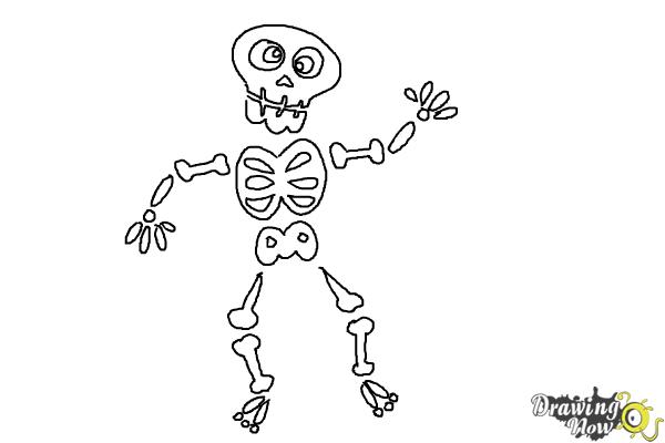 Hand draw skeleton character Royalty Free Vector Image