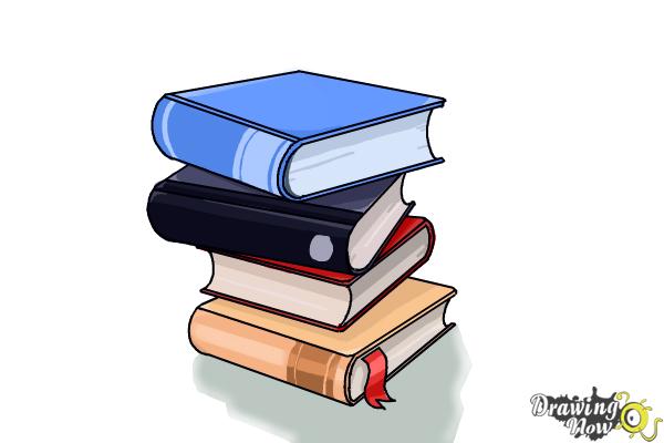 How To Draw School Books Stack Of Books Drawing Easy PNG Image With  Transparent Background  TOPpng