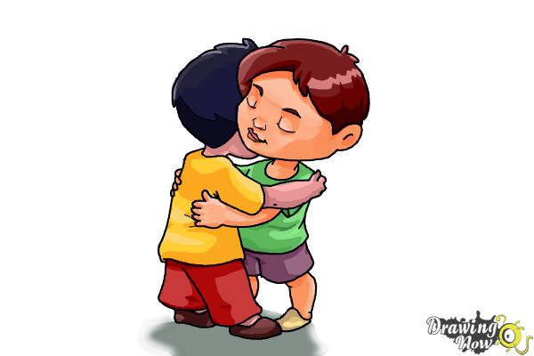 two people in love hugging drawings