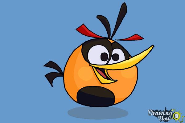 How to Draw Orange Angry Bird - DrawingNow