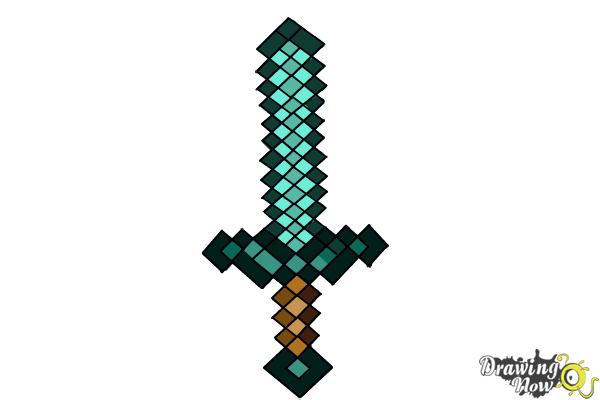 How to Draw Minecraft Swords - and Diamond Swords in Steps - How to Draw  Step by Step Drawing Tutorials