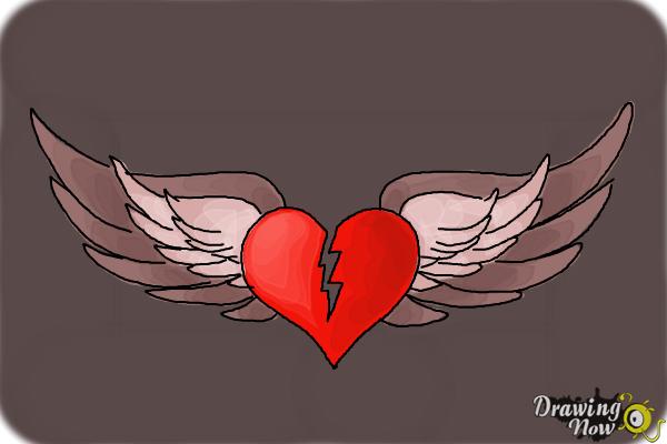 how to draw a broken heart