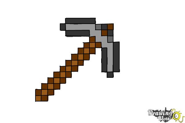 how to draw a minecraft pickaxe step 10