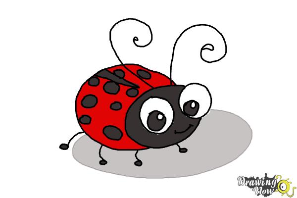 Ladybug on Leaf. Child Drawing. Stock Illustration - Illustration of  crayon, baby: 45017207