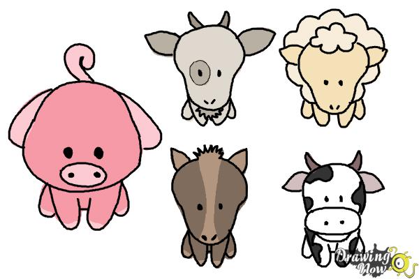 Farm Vector Sketch Collection Animals Such As Horse Cow Bull Stock  Illustration - Download Image Now - iStock