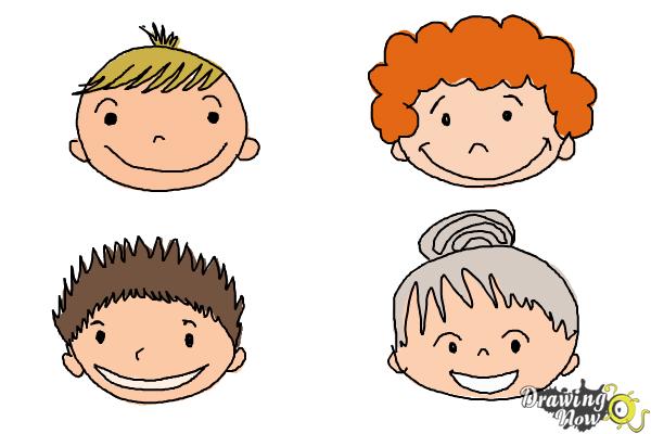 how to draw a human face step by step for kids