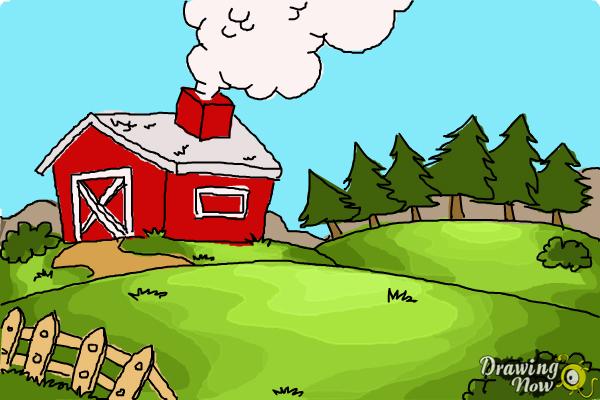 Simple farm background set Royalty Free Vector Image