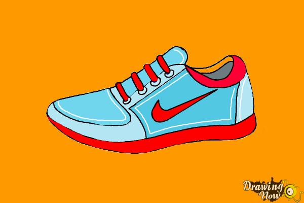 How to Draw Nike Shoes - DrawingNow