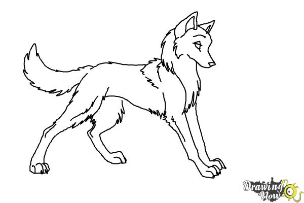 anime wolves in love coloring pages