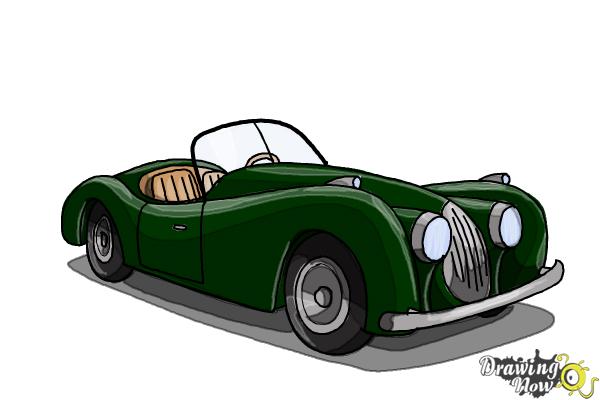 Hand drawing classic car, vintage car-Vector Illustration | Stock vector |  Colourbox