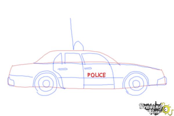 Police car coloring page to print